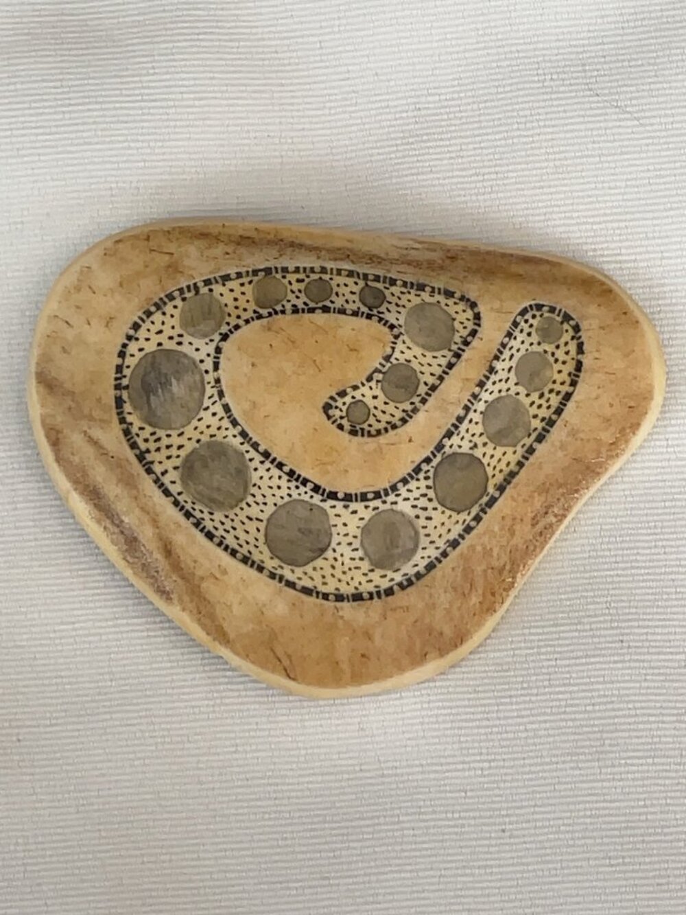 Signed 2001 Artisan Abstract Carved Brooch The Path